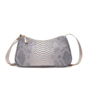 snake pattern shoulder bag Grey Color